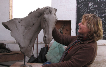 Jo at work in her studio